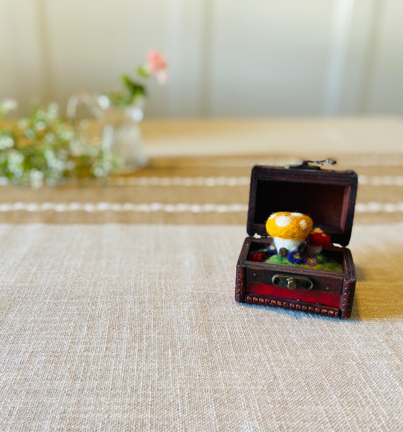 gnome home gift for gardener tiny house gifts for her toadstool woodland nursery decor felt fairy house Needle-felted mushroom