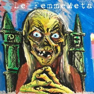 Cryptkeeper &quot;Hello Boys and Ghouls&quot; 9x12 original oil pastel art Tales From the Crypt #Goretober drawing
