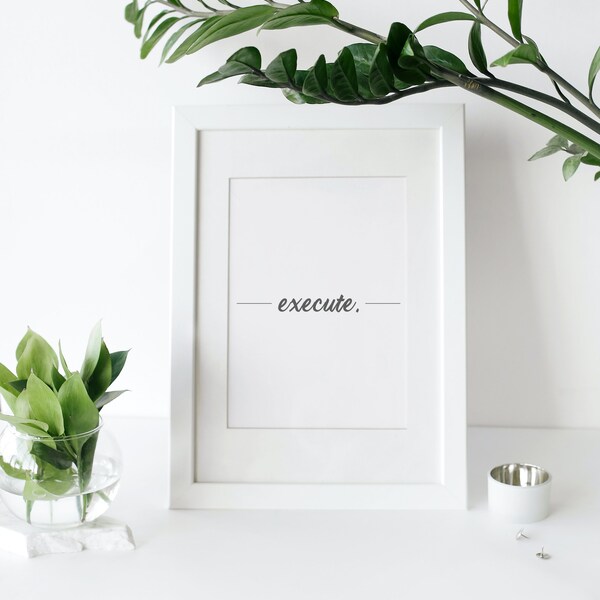 Herunterladbares Poster, Minimalistisches Poster, Inspirierende Kunst, Single Word Sign, Cursive, Büro Dekor, druckbares Kunstwerk, Digitaler Download