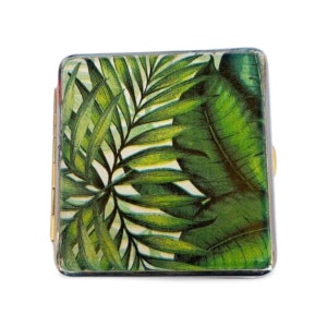 Tropisches Blatt Zigarettenetui, Dschungel Muster, Visitenkarten Etui, Grüne Blätter Design, Kreditkarten Brieftasche, Mode Zigarettenspitze