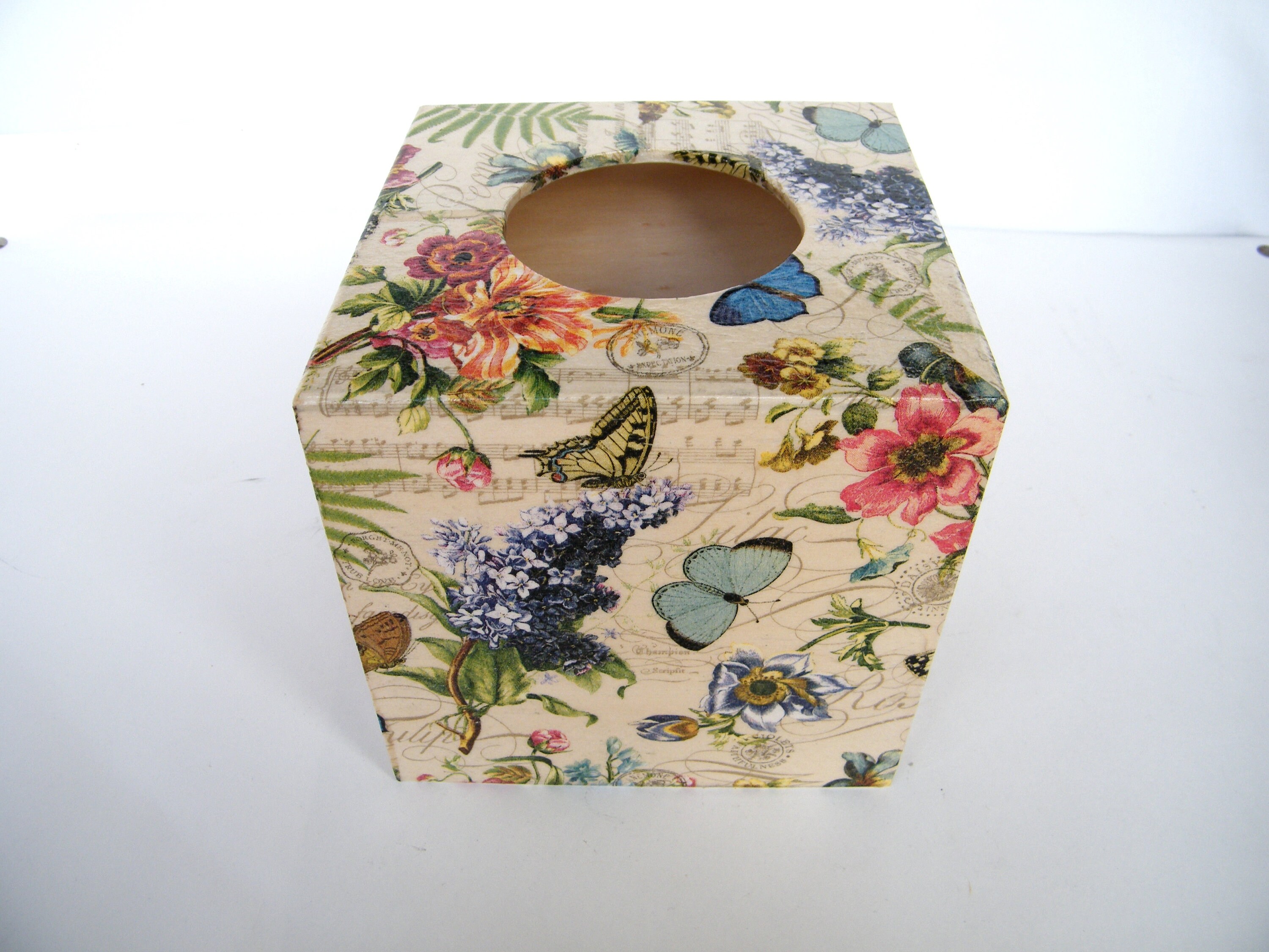 Tea Tree Block Printed Tissue Box Cover - Sweetgrass Home