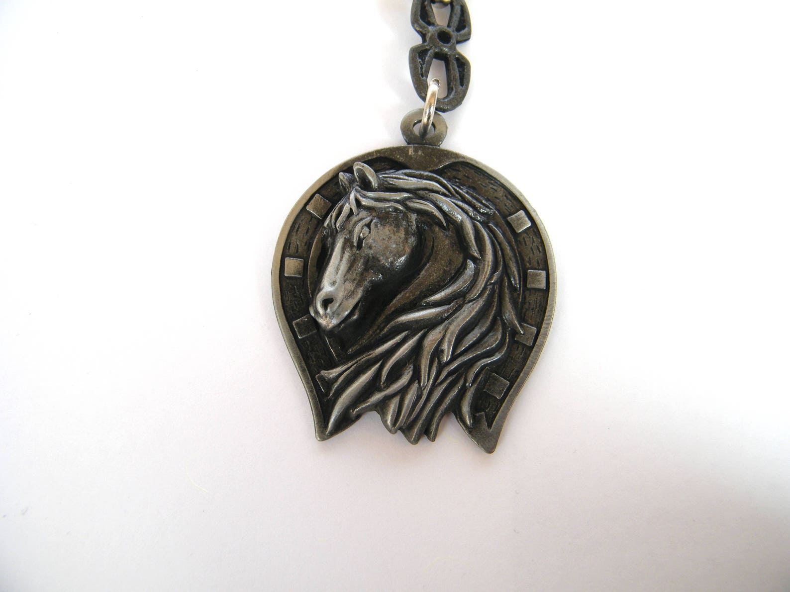 Horse Keychain Horseshoe Keyring Horse Head Charm Lucky Etsy