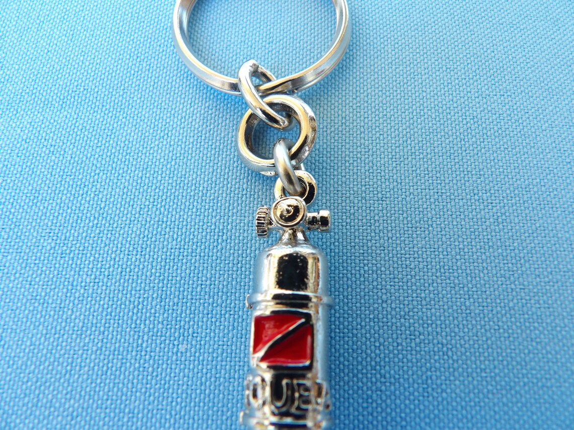 Scuba Diving Air Tank Keyring Oxygen Tank Keychain Etsy