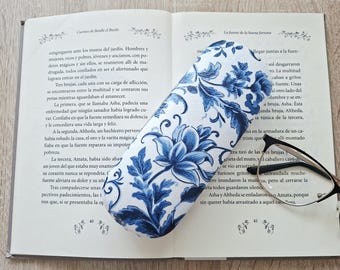 Floral Glasses Case | Hard Eyeglass Case | Blue Flower Design | Gift for Her | Nature-Inspired Eyewear Case