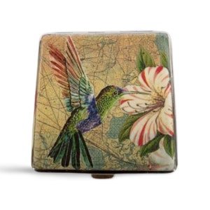 Estojo para cigarros Hummingbird, estojo para cartão de identificação, estojo para cartão de visita, estojo floral desgastado, carteira para cartão de crédito, porta-cigarros floral king size