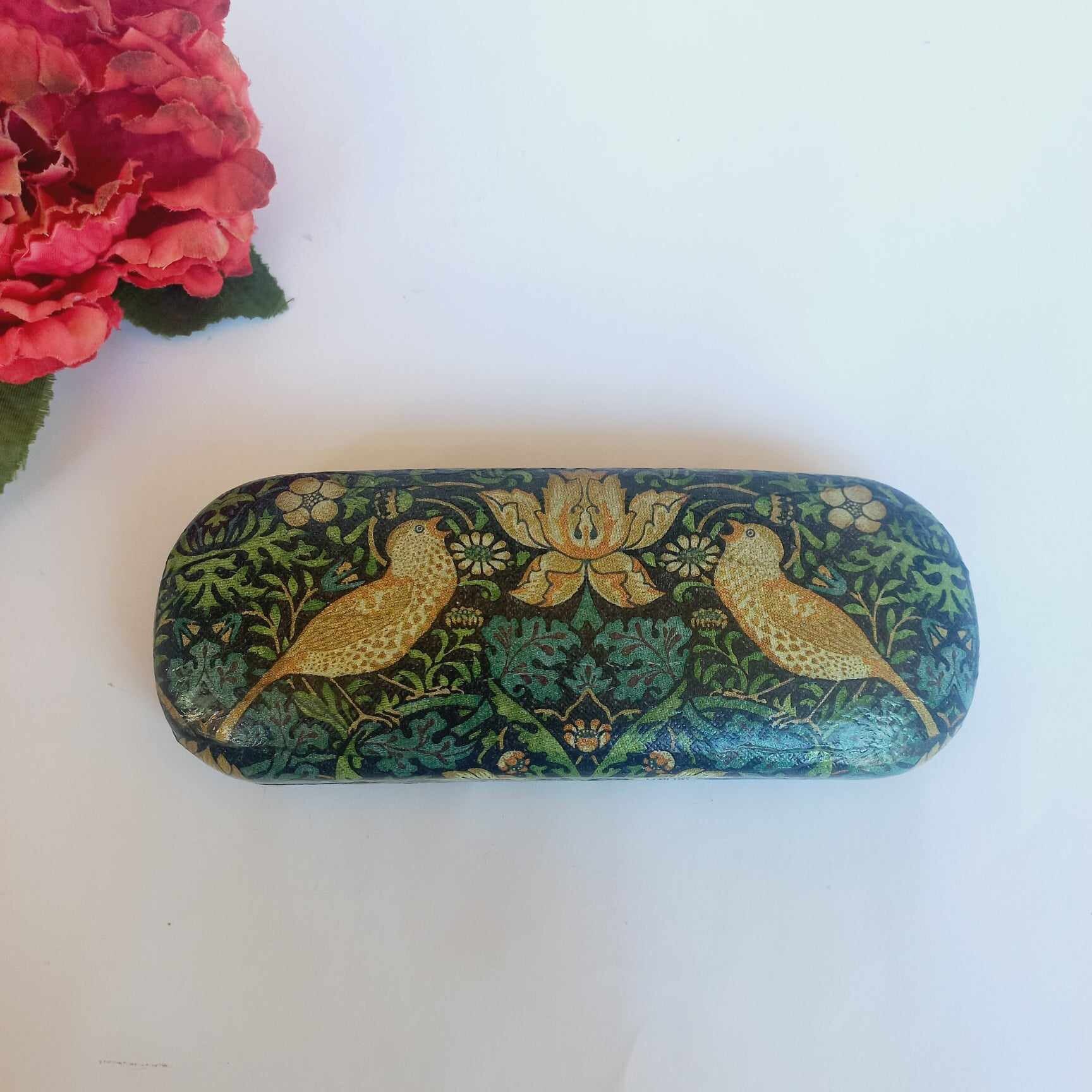 Strawberry Thief Eyeglass Case, Portable Hard Glasses Case