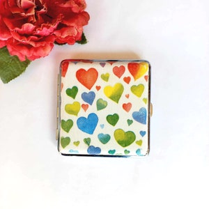 Zigaretten Etui mit Herzen, ID Karten Etui, Visitenkartenetui, Zigarettenspitze, Love Case, Visitenkartenetui