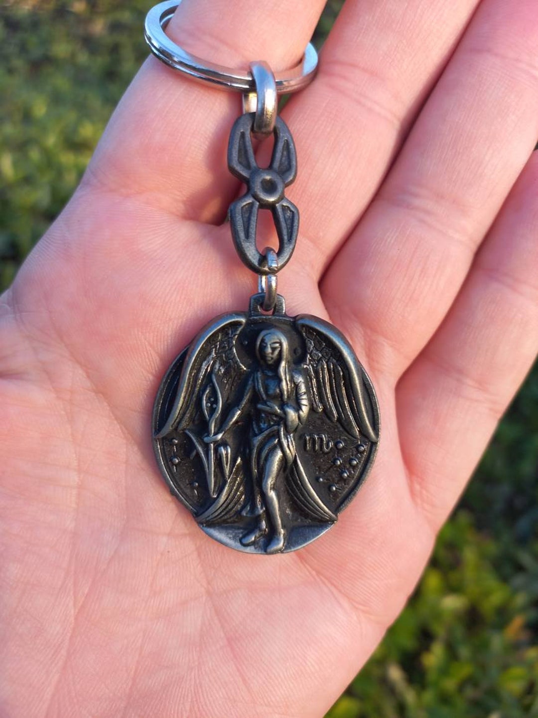 Virgo Zodiac Sign Keyring, Virgo Jewelry, Astrology Charm
