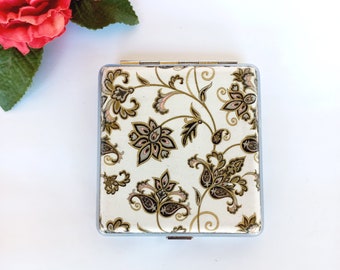 Floral Cigarette Case, Elegant ID Card Case, Business Card Case, Distresed Floral Case, Credit Card Wallet, Fashion Cigarrette Holder