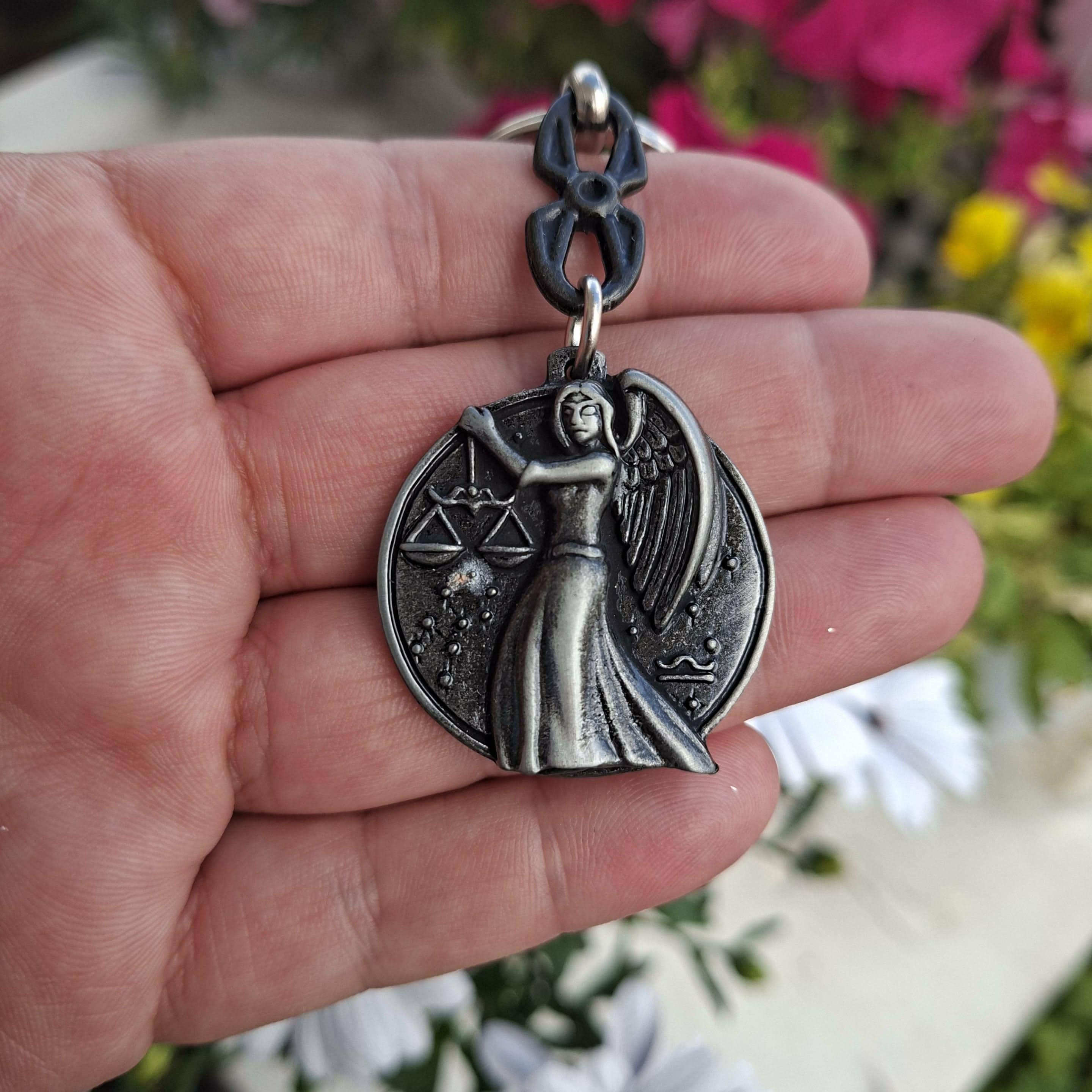 Libra Zodiac Sign Keyring, Women Keychain, Horoscope Gift, Bag
