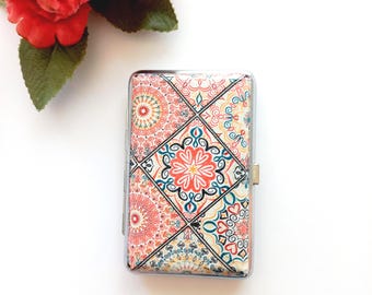 Mandala cigarette case, 100's slim cigarette box, geometrical pattern, geometric pattern, business card case, elegant gift, spiritual gift