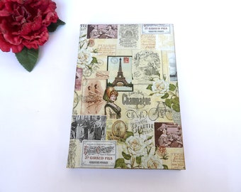 Daily Diary 2024, A5 Hard Cover Planner, Journal, Appointment Book, Agenda Day to a Page, Vintage Paris. Co-worker Multilingual Calendar