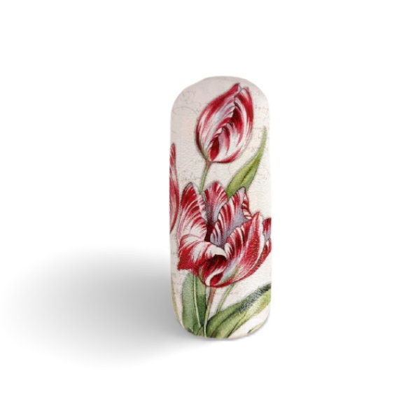 Tulip Woman Hard Eyeglasses Case, King Tulip Flower Glasses Case, Floral Make up Holder, Gift for Her, Bag and Purse Item, Woman Accessory