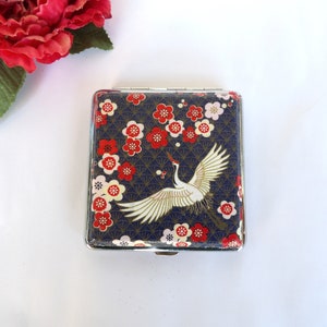 Portasigarette a forma di gru, porta carte d'identità floreale, porta biglietti da visita, porta con uccelli e fiori, porta carte di credito, porta sigarette, pochette