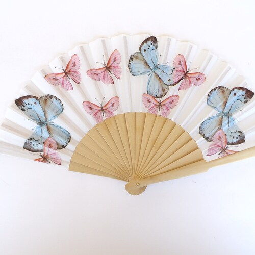 Chinese Stylish Silk Spanish Lace Folding Hand Butterfly Fan Wedding Shows  DA 
