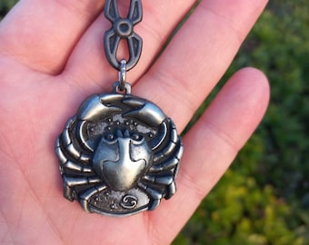 Cancer zodiac Keychain, Crab Zodiac Keyring, Astrology Sign, Birthday Gift, Star Sign Charm, Horoscope Bag Charm, Pendant Zodiac Jewelry