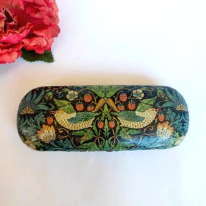 Étui à lunettes Strawberry Thief, Étui à lunettes rigide portable, Protège-lunettes William Morris, Adorable boîte à lunettes, Lunettes de lecture