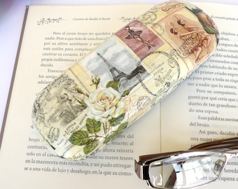 Paris Hard Eyeglass Case, Hard Glasses Holder, Dancers Storage Box, Spectacle Case, Shabby Chic Case, Reading Accessory, OOAK Gift for her