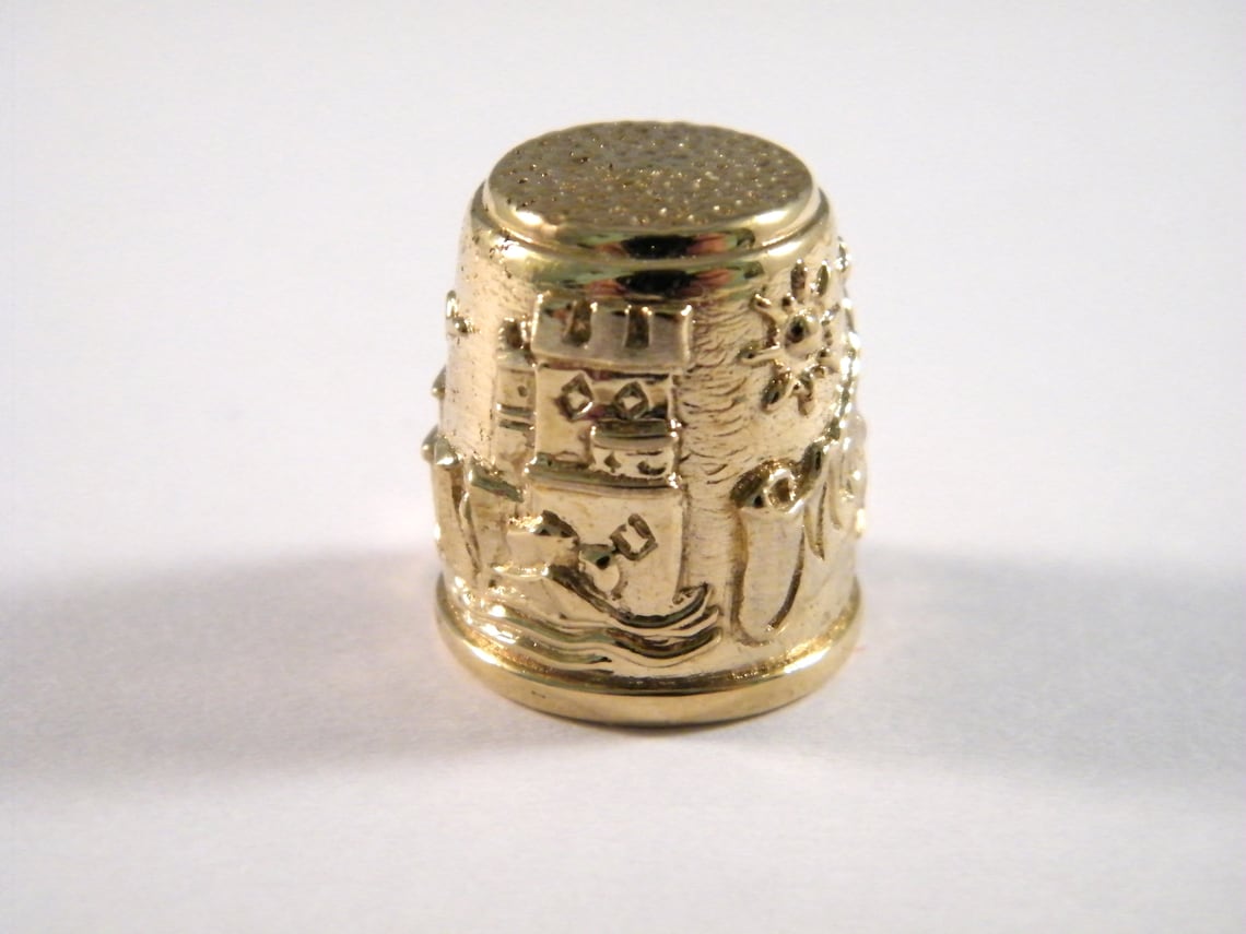 Thimble From Malaga Spain Bronze Vintage Thimble Sewer Gift Etsy