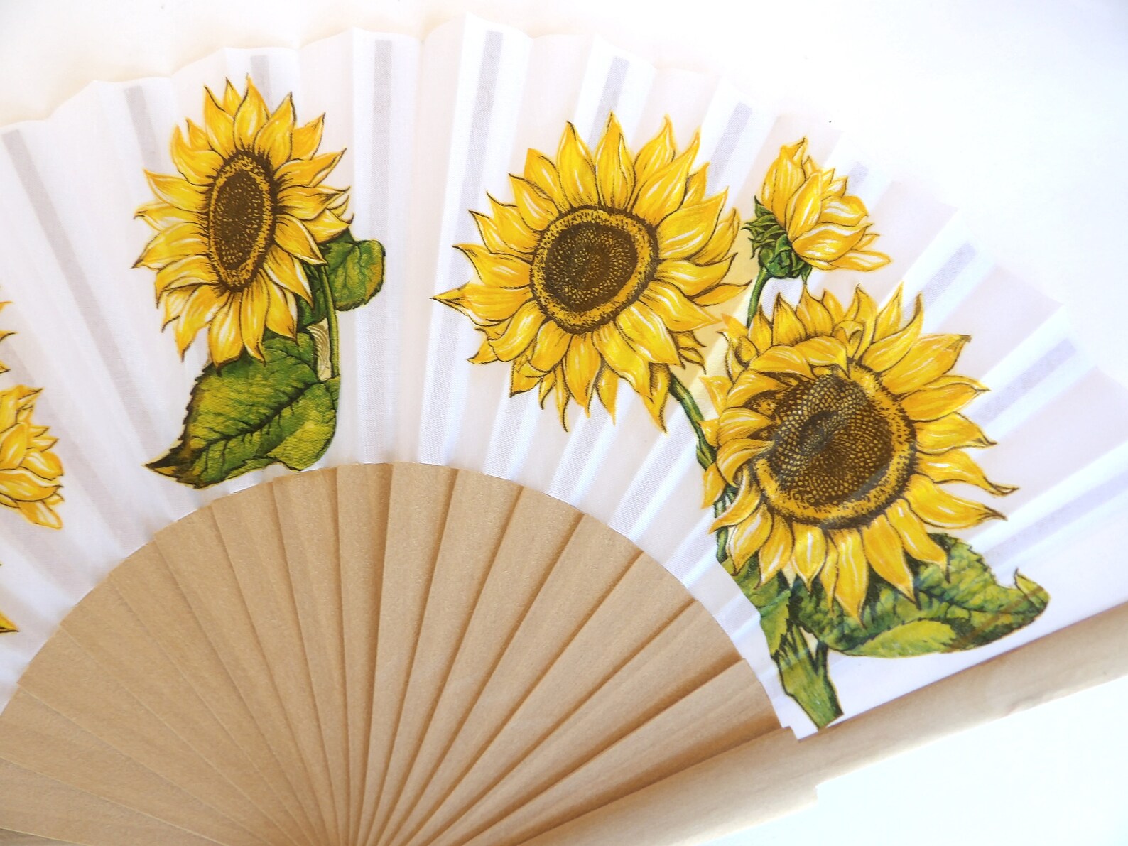 Sunflowers Hand Fan Floral Folding Fan Wedding Hand Fan Etsy