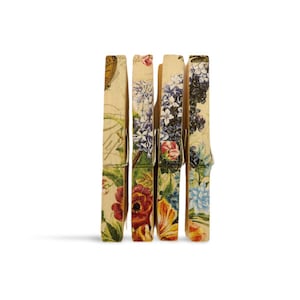 Set van 4 wasknijpermagneten, koelkastmagneet, kantoorclips, memo-organizer, vintage wasknijper, versierde clips, lerarencadeau, fotohouder