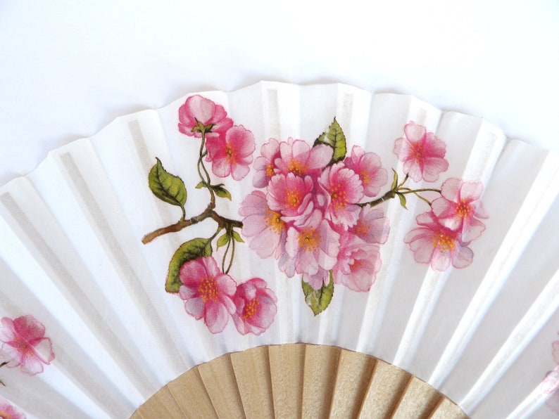 Cherry Blossom Hand Fan Floral Holding Fan Evening or Etsy