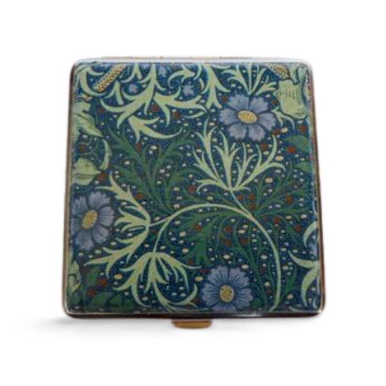 Zeewier sigarettenkoker, visitekaartje geval, noodlijdende bloemen geval, creditcard portemonnee, mode sigarettenhouder, Art Nouveau design afbeelding 1