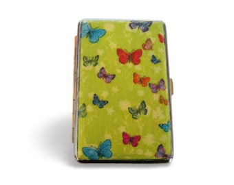 Butterfly slim 100's cigarrette case, business card holder, cigarette holder, credit card box, women wallet, elegant gift, case for clutch