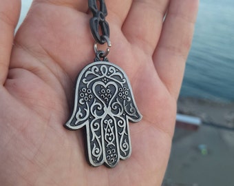 Hamsa hand keychain, Fatima hand, hamsa amulet, spiritual keyring, protection charm, good luck keyring, car accessory,  unisex gift