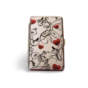 Schlanke 100s Zigaretten Etui, schwarz weiss Box, Frau Visitenkartenetui, Geschenk für Raucher, elegantes Geschenk für Sie, Kreditkarten Etui für Sie