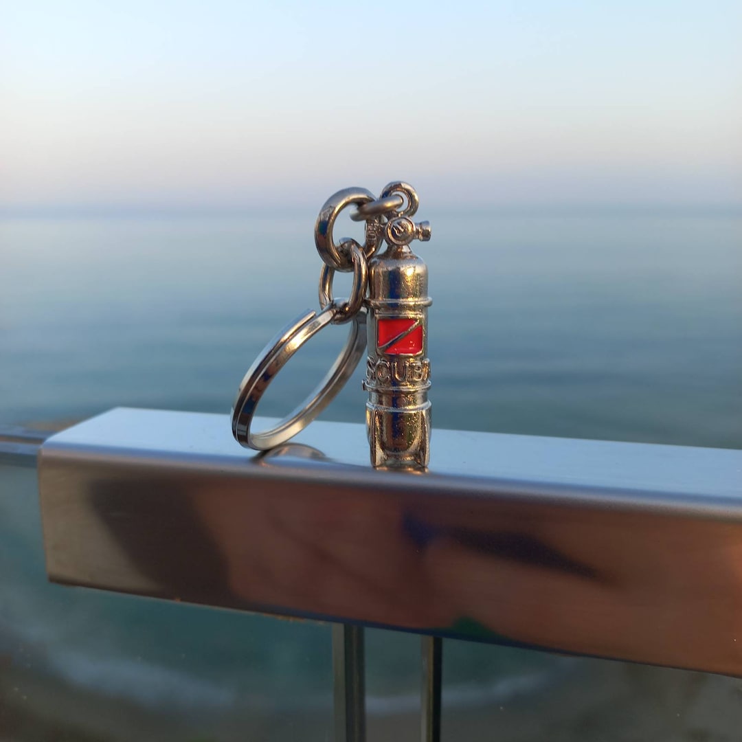 Scuba Diving Air Tank Keyring, Oxygen Tank Keychain, Snorkeling, Ocean