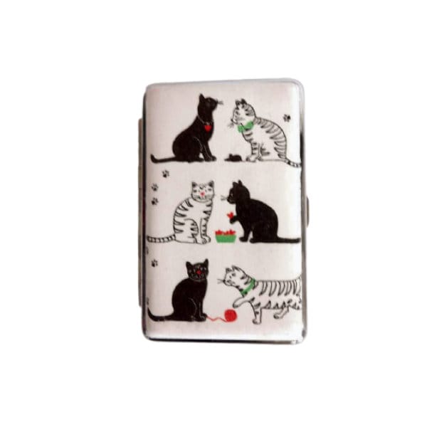 Black Cat Craft Stuff Hate People Cigarette Case with lighter ID Holder  Wallet