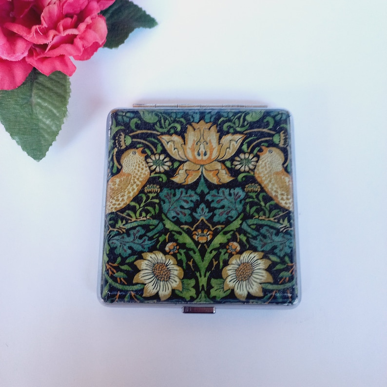 Erdbeerdieb Zigarettenetui, William Morris Etui, Visitenkartenetui, Kreditkartenetui, Mode Zigarettenspitze, Jugendstil Design Bild 2