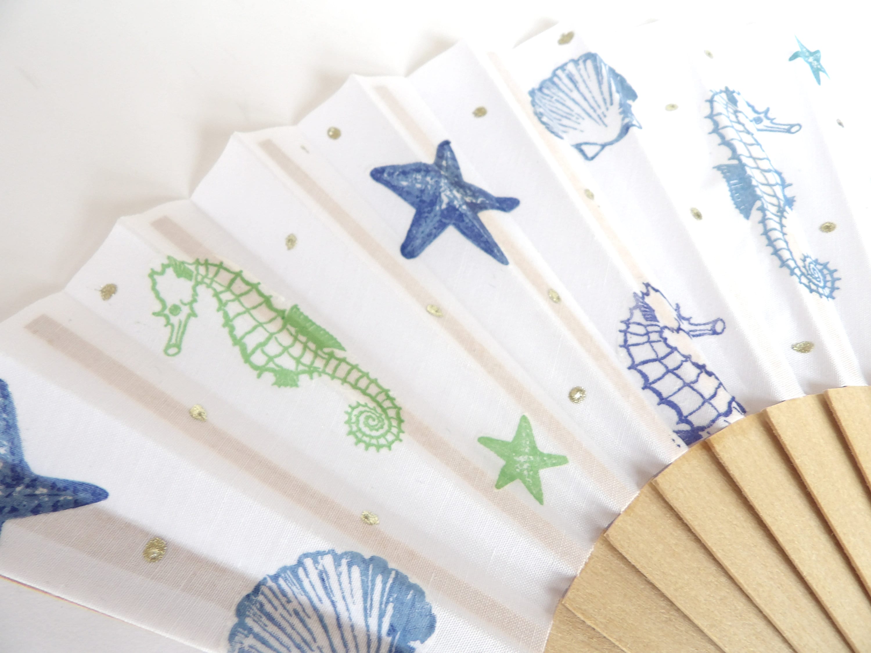 Fan Sea Shells Hand Fan for Beach Wedding, Folding Fan With Shells and Sea Horse ...