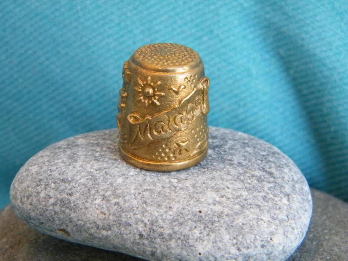 Thimble From Malaga Spain, Bronze Vintage Thimble, Sewer Gift ...