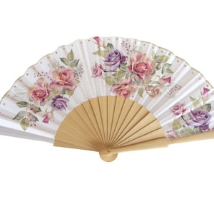 Hochzeit Handfächer mit Rosen, Floraler Fächer, Abendkleid Accessoire, Spanischer Handfächer, Geschenk für Braut, Geschenk für Mama, Spanischer Fächer
