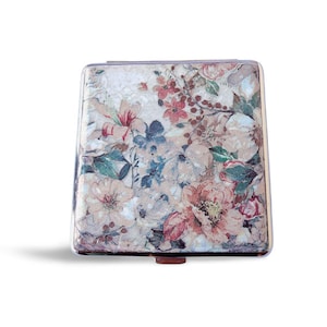 Portasigarette floreale, porta carte d'identità, porta biglietti da visita, porta fiori invecchiati, porta carte di credito, portasigarette alla moda
