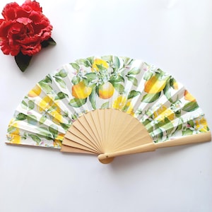 Zitronen Handfächer, Citric Faltfächer, Hochzeit Handfächer, Scglop Taschenfächer, Braut Fächer, Geschenk für Brautjungfer