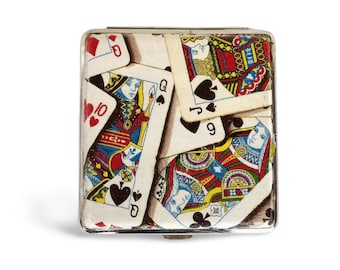 Cigarette Case Poker Cards, Cigarrette Holder, Gift for Him, Gift for Smokers, Pocker Lover Gift, Ace Cards, Casino Player, Tobacco Holder