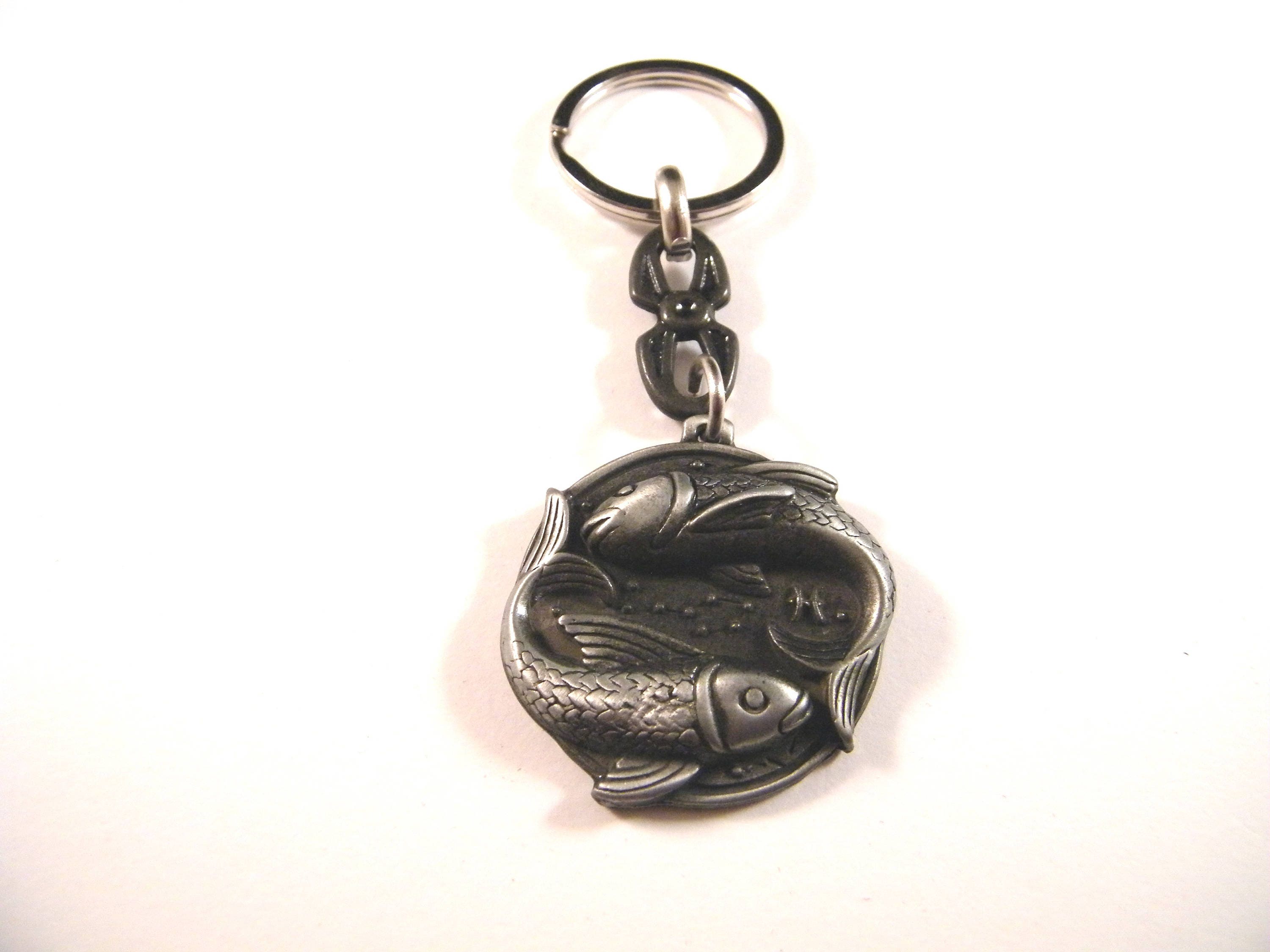 Pisces Keychain, Zodiac Keyring, Astrology Sign, Birthday Gift