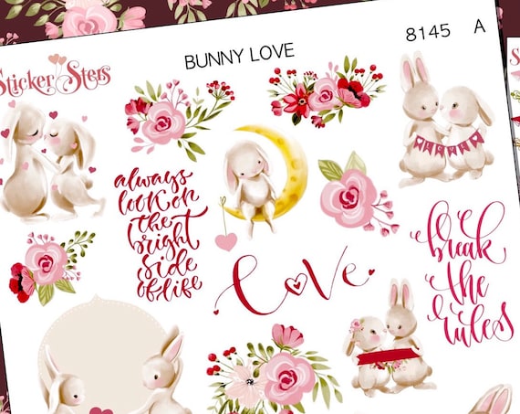 Bunny Love Planner Stickers Stickers Mini Kit | 8146