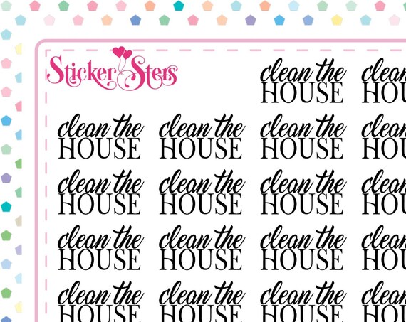 Clean the House Small Sheet Planner Stickers Set Cute and Functional made for all Planners