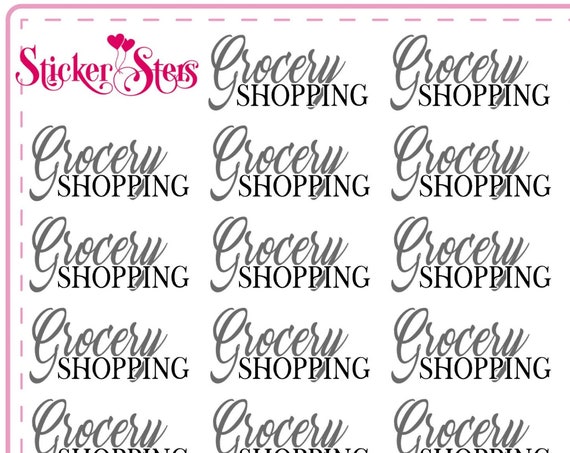 Grocery Shopping Small Sheet Planner Stickers Set Cute and Functional made for all Planners