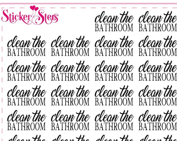 Clean the Bathroom Small Sheet Planner Stickers Set Cute and Functional made for all Planners