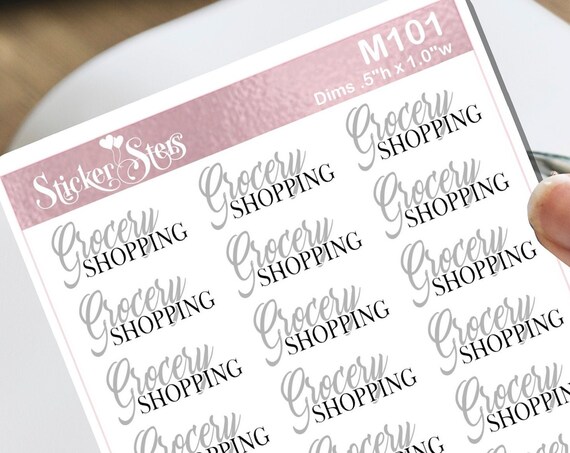 Grocery Shopping Small Sheet Planner Stickers Set Cute and Functional made for all Planners