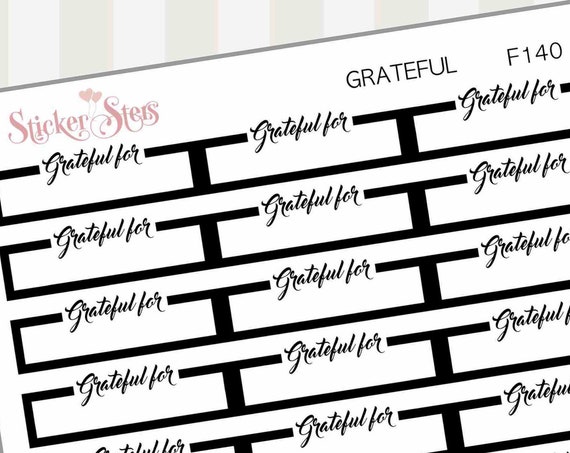 Grateful For... | F140 Planner Stickers
