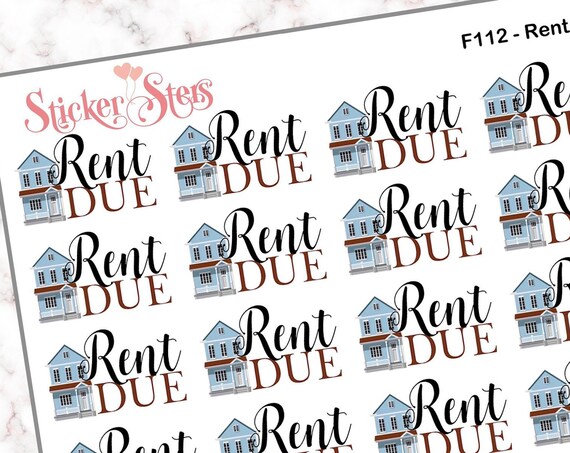 Rent Due | F112 Planner Stickers