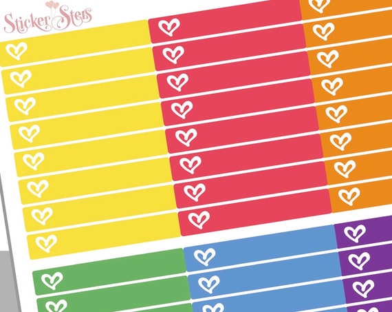 Single strip heart blank Headers | F149 Planner Stickers