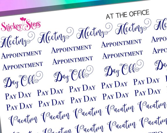 At the Office Work Duties Foil Options Available | F194 Planner Stickers
