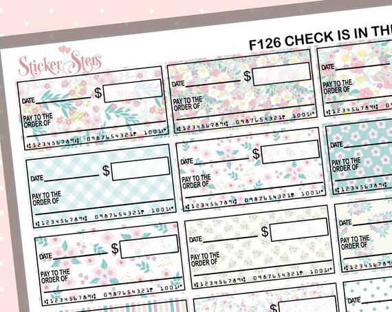 Check is in the Mail Bill Pay Payments 27 individual stickers | F126 Planner Stickers